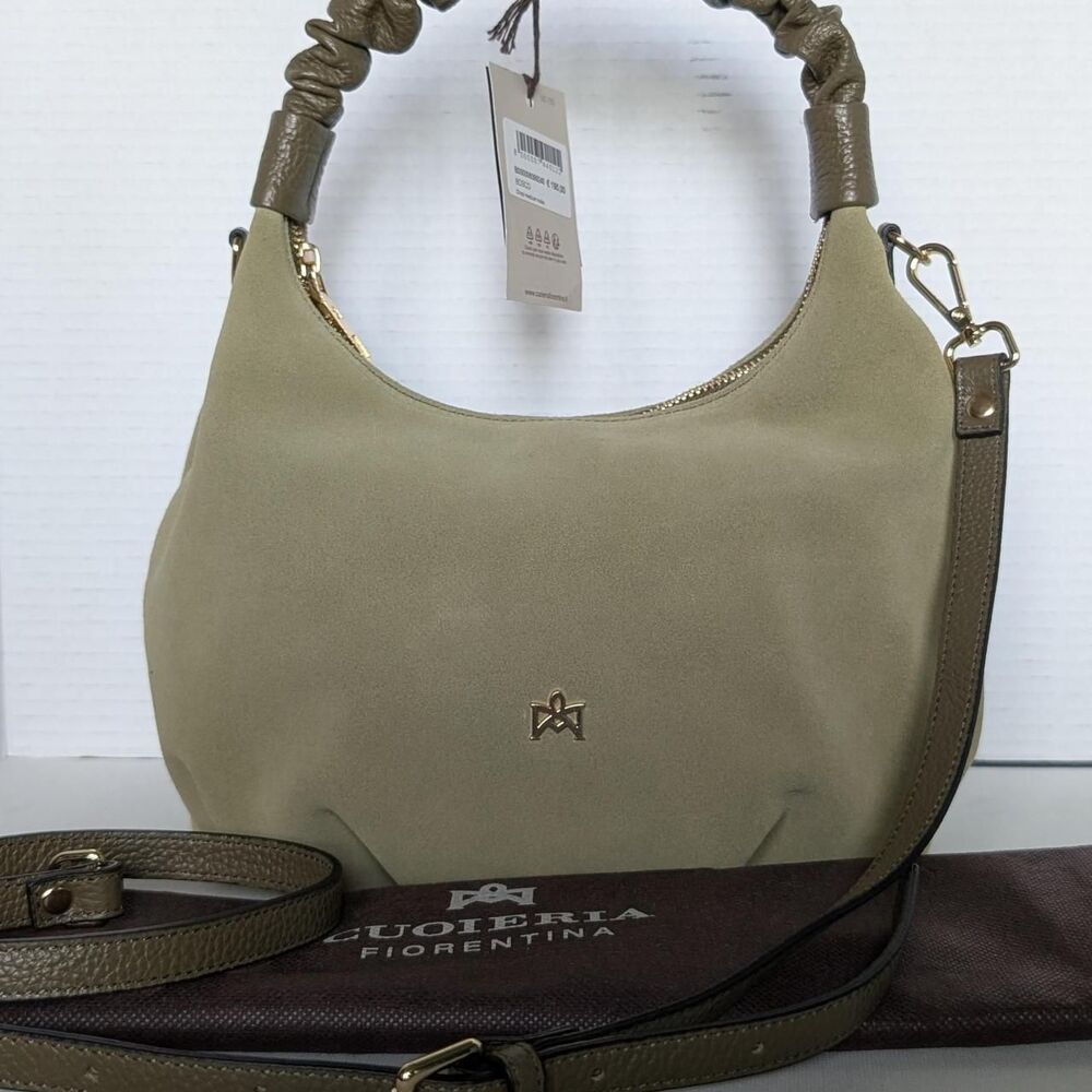 Cuoieria-fiorentina Women's Green and Khaki Bag